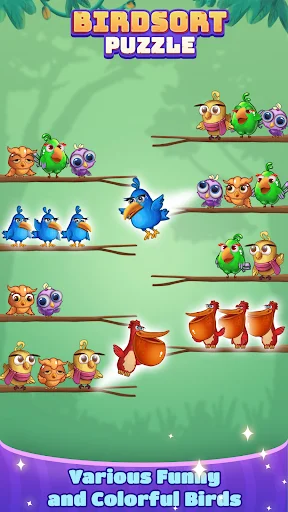 ดาวน์โหลด Bird Sort: Color Puzzle Master ล่าสุด – เกมเรียงนกสีสันสดใสฟรี - Screenshot 7