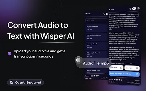 ดาวน์โหลด Whisper AI ล่าสุด – แปลงเสียงเป็นข้อความแม่นยำฟรี - Screenshot 1