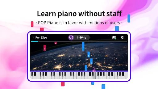 ดาวน์โหลด POP Piano ล่าสุด – ฝึกเล่นเปียโนง่ายๆ ที่บ้านได้ฟรี - Screenshot 1