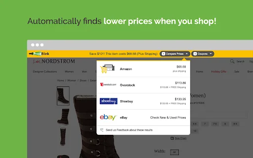 ดาวน์โหลด PriceBlink ส่วนขยายเปรียบเทียบราคาและคูปองส่วนลดที่ดีที่สุด - Screenshot 1