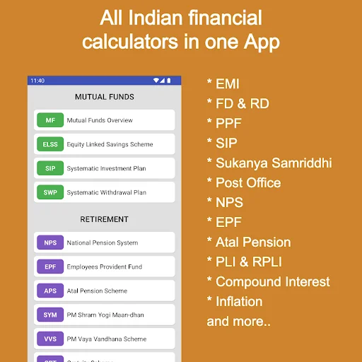 ดาวน์โหลด Financial Calculator India ล่าสุด – เครื่องมือคำนวณการเงินครบวงจร - Screenshot 2