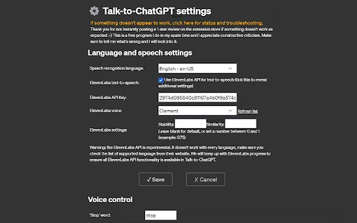 ดาวน์โหลด Talk-to-ChatGPT ส่วนขยายคุยโต้ตอบด้วยเสียงฟรี รองรับภาษาไทย - Screenshot 2