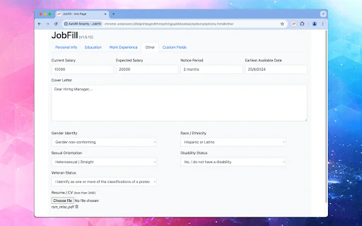 Autofill Smartly – JobFill: กรอกแบบฟอร์มสมัครงานอัตโนมัติ ใช้งานง่ายฟรี - Screenshot 3