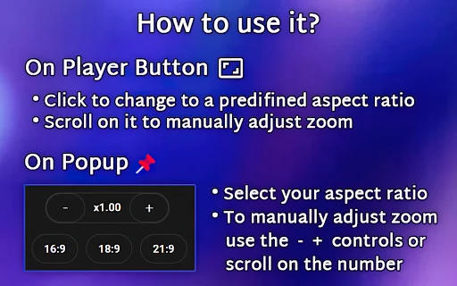 Zoom to Fill – ขยายวิดีโอเต็มจอ Ultrawide สำหรับ Netflix และ YouTube ฟรี - Screenshot 3