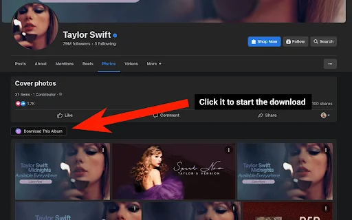 ดาวน์โหลดรูปภาพจาก Facebook ทั้งอัลบั้มด้วย ESUIT – ใช้งานง่าย รวดเร็ว - Screenshot 2