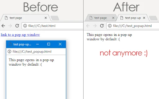 ดาวน์โหลด Open link in same tab ฟรี – จัดระเบียบแท็บ Chrome ให้ง่ายขึ้น - Screenshot 1