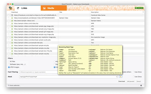ดาวน์โหลด DownThemAll! ล่าสุด – จัดการดาวน์โหลดไฟล์จำนวนมากได้ฟรี - Screenshot 2