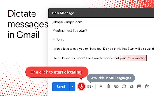 ดาวน์โหลด Dictation for Gmail ล่าสุด – พิมพ์อีเมลด้วยเสียงฟรี - Screenshot 1