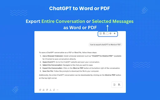 ดาวน์โหลด ChatGPT to Word or PDF – แปลงบทสนทนาเป็นเอกสารได้ในคลิกเดียว - Screenshot 3