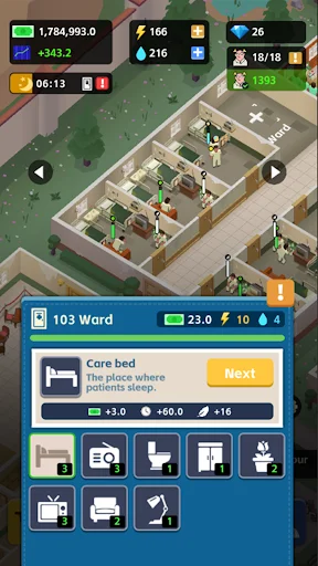 ดาวน์โหลด IDLE MAD HOUSE TYCOON ล่าสุด – เกมบริหารโรงพยาบาลสุดป่วน โหลดฟรี - Screenshot 7
