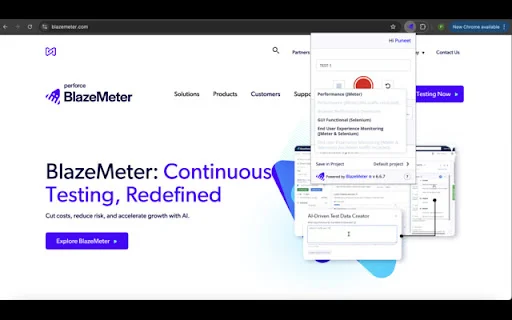 BlazeMeter ดาวน์โหลดฟรี – ส่วนขยาย Chrome สำหรับทดสอบประสิทธิภาพ - Screenshot 3