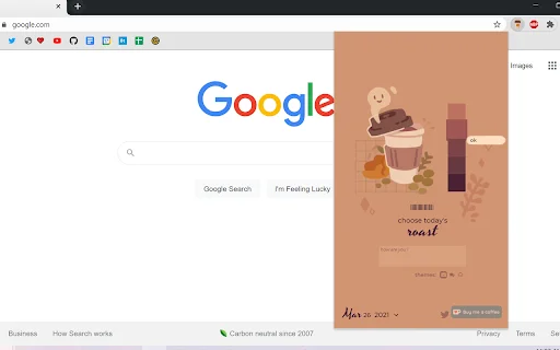 ดาวน์โหลด Coffeelings ส่วนขยายจดบันทึกอารมณ์สุดน่ารัก – ใช้งานฟรี - Screenshot 1