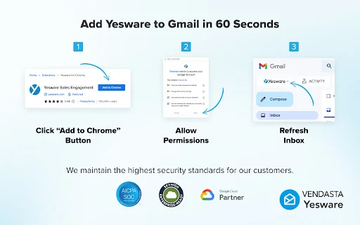 ดาวน์โหลด Vendasta Yesware สำหรับ Gmail – เครื่องมือช่วยปิดการขายที่ดีที่สุด - Screenshot 5