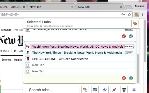 Tab Manager Plus สำหรับ Chrome – จัดการแท็บและหน้าต่างเบราว์เซอร์ให้เป็นระเบียบ - Screenshot 5