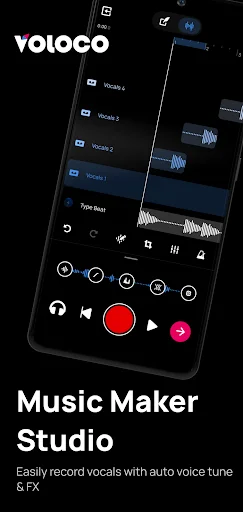 ดาวน์โหลด Voloco ล่าสุด – สตูดิโออัดเสียงและแต่งเสียงร้องฟรี - Screenshot 1