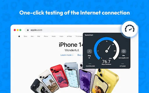 Speed Test for Chrome – ตรวจสอบความเร็วเน็ต WiFi แม่นยำใช้งานง่าย - Screenshot 1