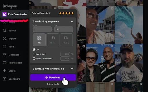 Exta: โปรแกรมดาวน์โหลด Instagram ฟรี – เซฟ Reels, Story, ภาพและวิดีโอระดับ HD - Screenshot 2