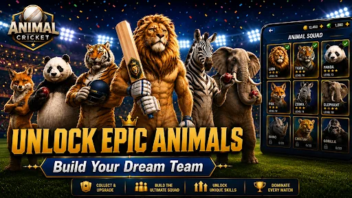 ดาวน์โหลด Animal Cricket ล่าสุด – เกมคริกเก็ตสัตว์น่ารักเล่นฟรี - Screenshot 9