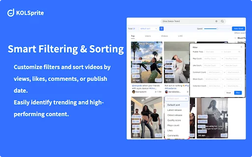 ดาวน์โหลด TikTok ไม่มีลายน้ำและวิเคราะห์ข้อมูลด้วย KOLSprite – ใช้งานฟรี - Screenshot 5
