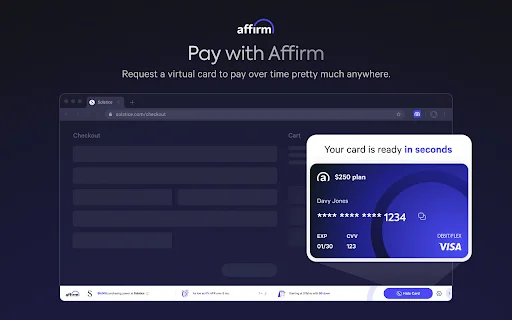 ดาวน์โหลด Affirm ส่วนขยาย Chrome – ช้อปก่อนจ่ายทีหลังได้ง่ายๆ - Screenshot 5