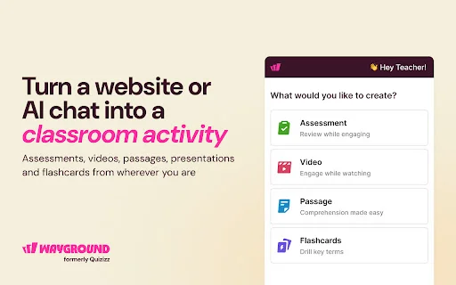 ดาวน์โหลด Wayground AI ส่วนขยายช่วยสอนยุคใหม่ – สร้างสื่อการเรียนได้ในคลิกเดียว - Screenshot 1