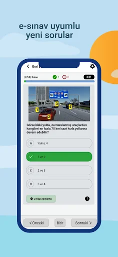 ดาวน์โหลด Ehliyet Sınav Soruları 2026 – เตรียมสอบใบขับขี่ฟรี - Screenshot 10
